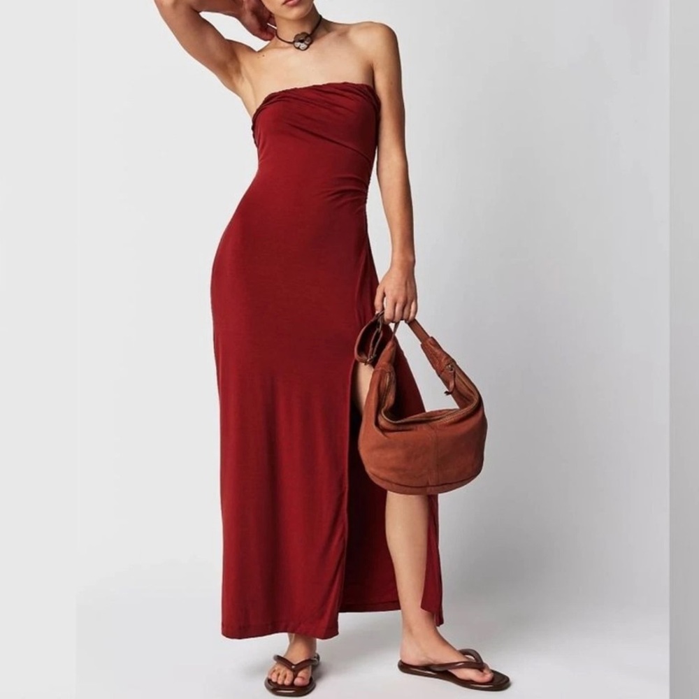 Free People Terracotta Strapless Dress